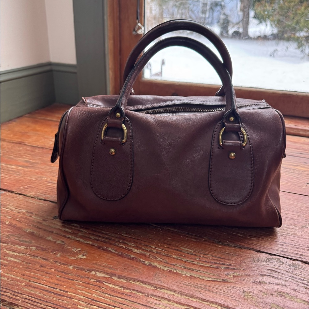 Mahogany leather banana republic bag